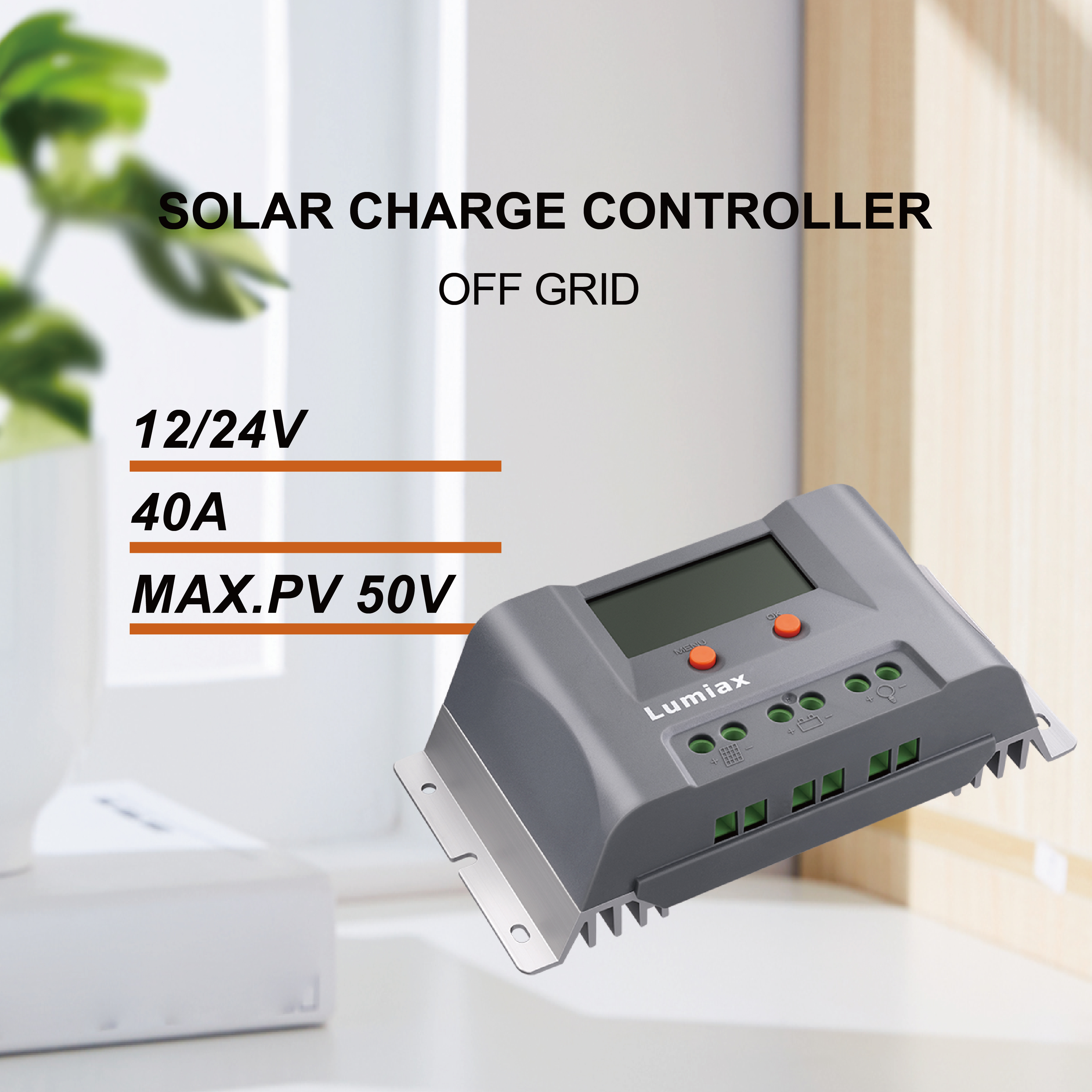 Lumiax 20A 30A 40A 12V 24V PWM Solar Panel Charge Controller USB LCD Max PV Power Solar Panels Voltage Regulator