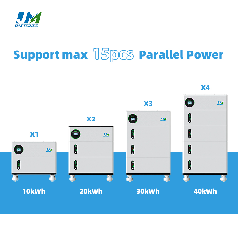 JM 48V All-in-One Stackable Solar Generator Inverter 5kWh/10kWh/15kWh LiFePO4 Battery Home Solar Energy Storage System