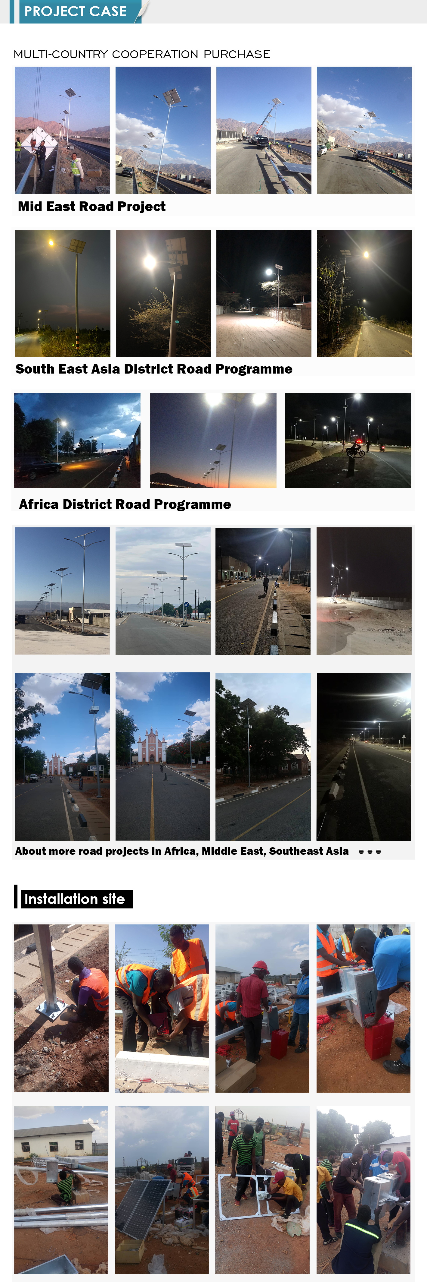 Solar street light engineering project installation