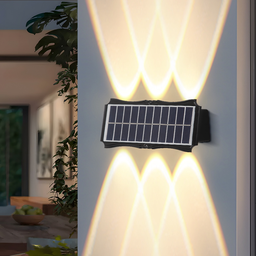 Canmeijia New Design Solar Wall Lights LED Outdoor Garden Ip65 Waterproof Villa Courtyard RGB Lights Decorative Wall Lamp