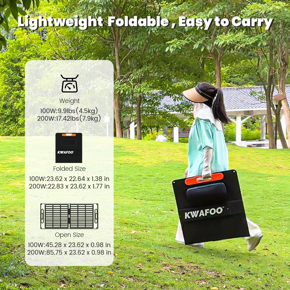 KWAFOO 200W 300W Portable Solar Panel Generator with Folding Solar Panels Home Dual 12V USB IPhones Waterproof 5-Year Warranty