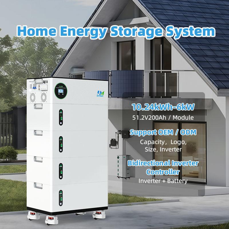 JM 48V All-in-One Stackable Solar Generator Inverter 5kWh/10kWh/15kWh LiFePO4 Battery Home Solar Energy Storage System