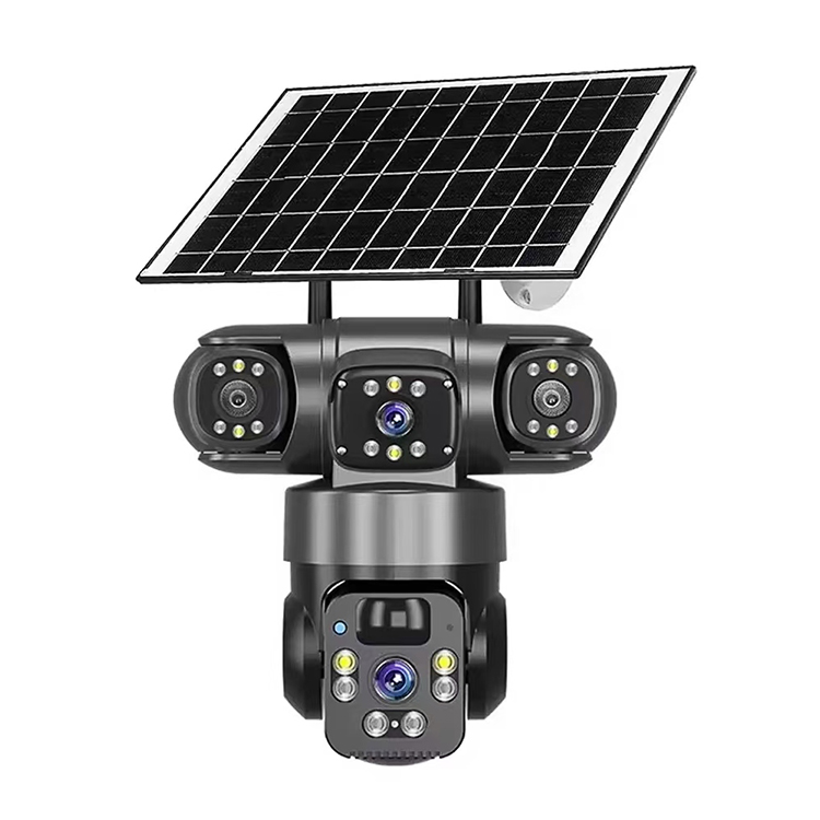 4G Wireless Solar Powered PTZ Surveillance Camera with Wide Angle Cloud Storage 4G Card Solar CCTV for Outdoor Security