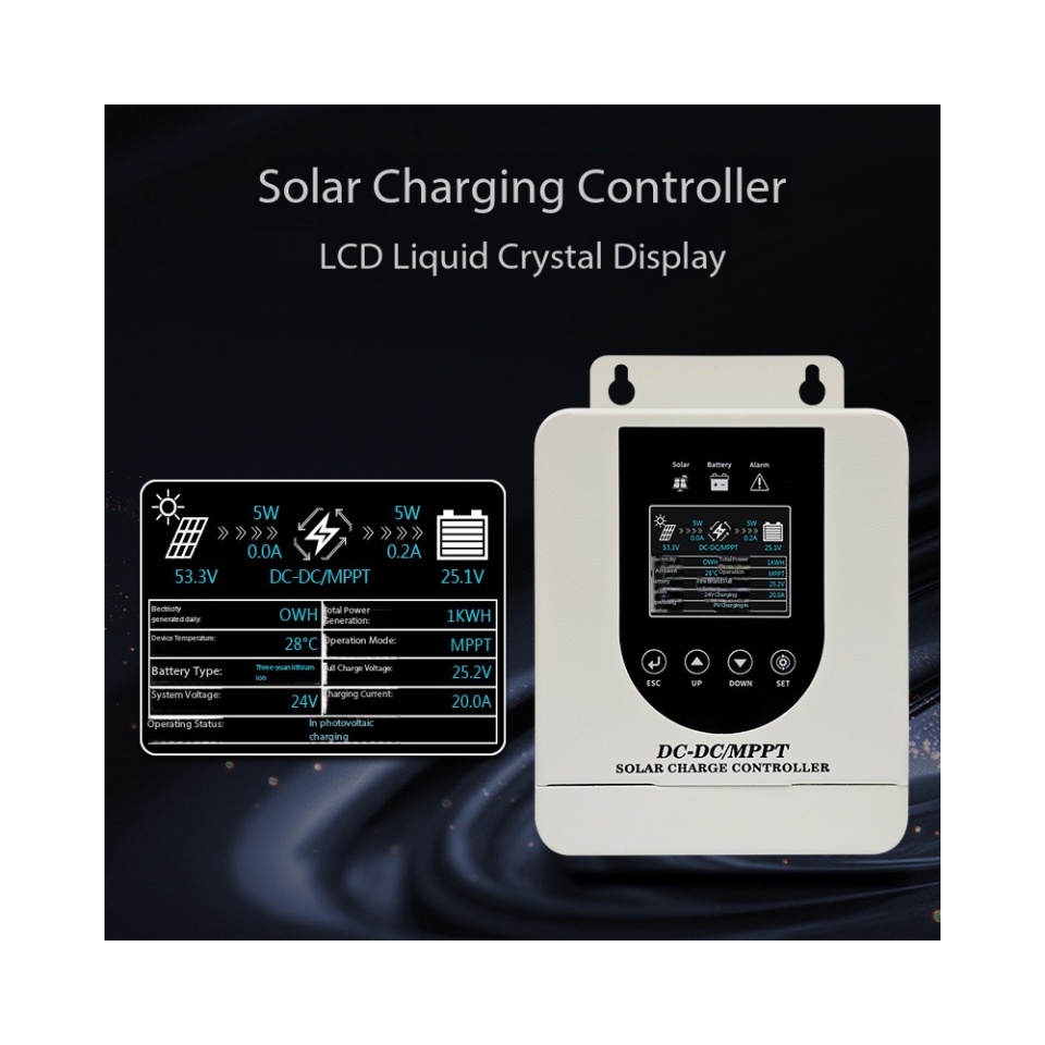 MPPT Solar Charge Controller 12V-72V 20A 40A 60A DC DC Battery Free Charging Controller for Solar Panel Systems