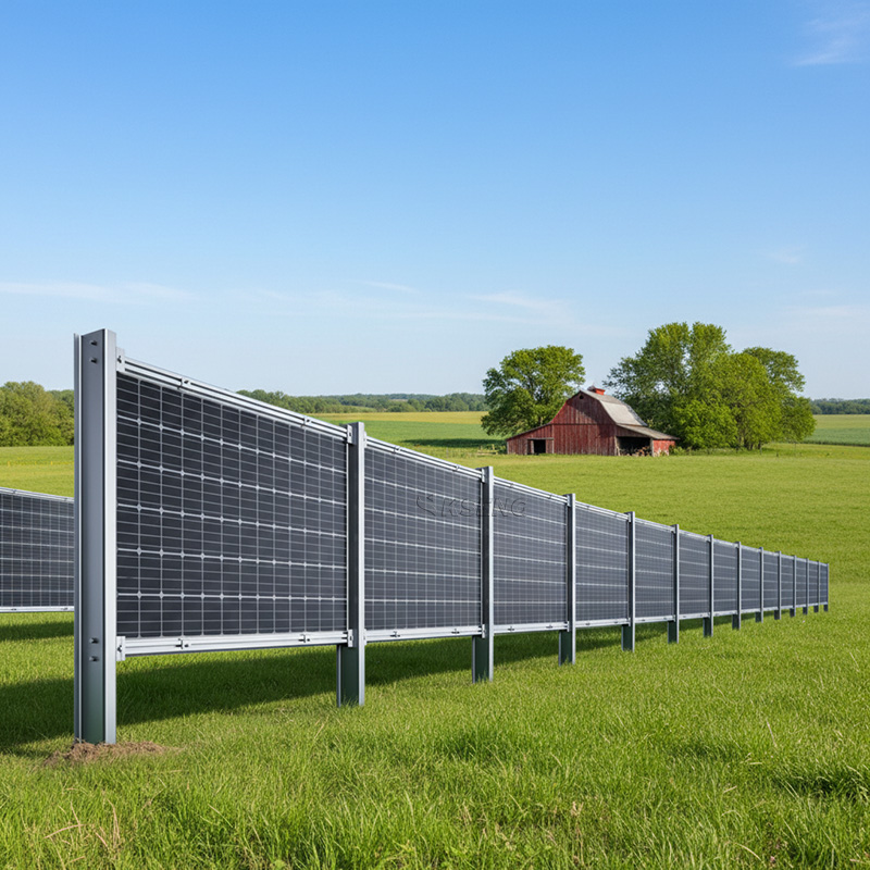 High Stability Bifacial Solar Panel Fence Vertical Structure Modern Fence Design For Energy And Space Efficiency