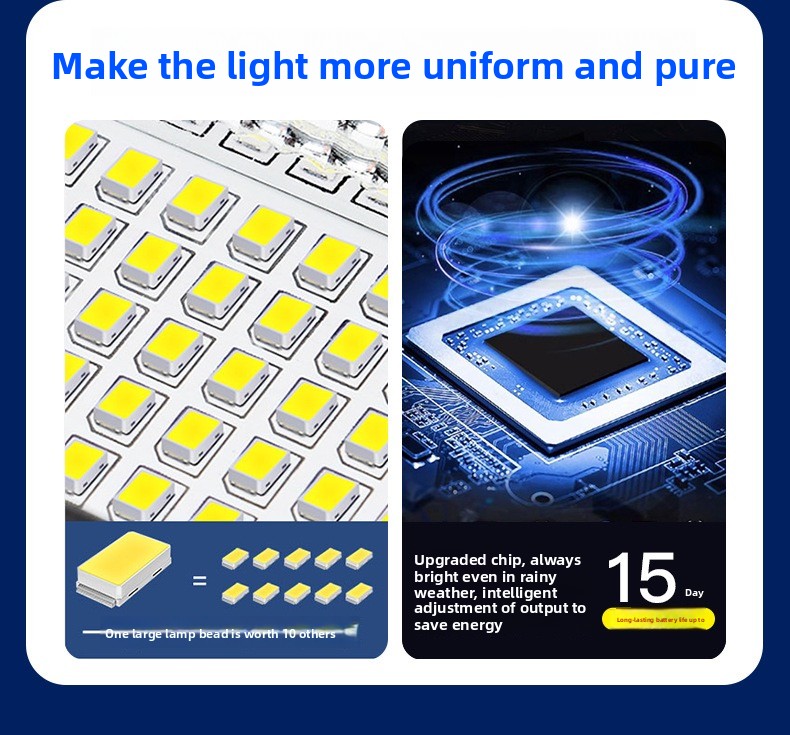 New High Outdoor Street Lamp Garden Lamp Three Wide Angle Super Bright High Power Integrated Solar Lighting Street Lamp
