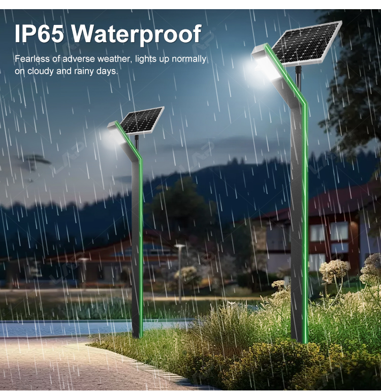Split solar powered light installation