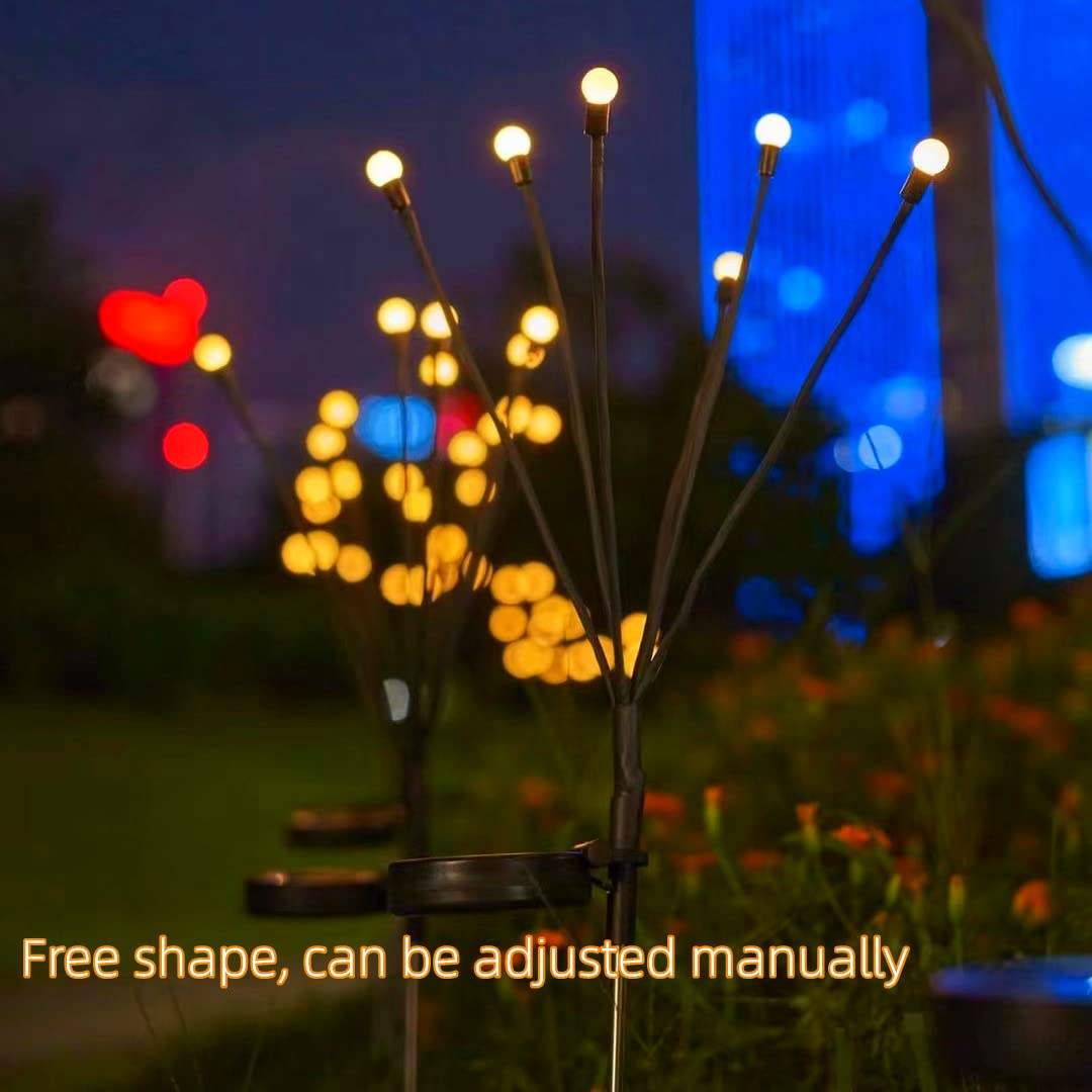 6/8/10/16 Recommend Led Solar Powered Wind-Powered Swaying Firefly Lamp Landscape Garden Outdoor Rgb Firework Solar Garden Light