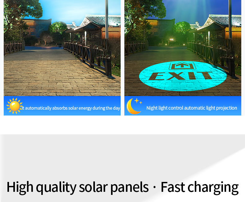 IP67 Waterproof Aluminum Alloy Solar LED Gobo Logo Projector Light Outdoor Advertising Spotlight for Floor Signs