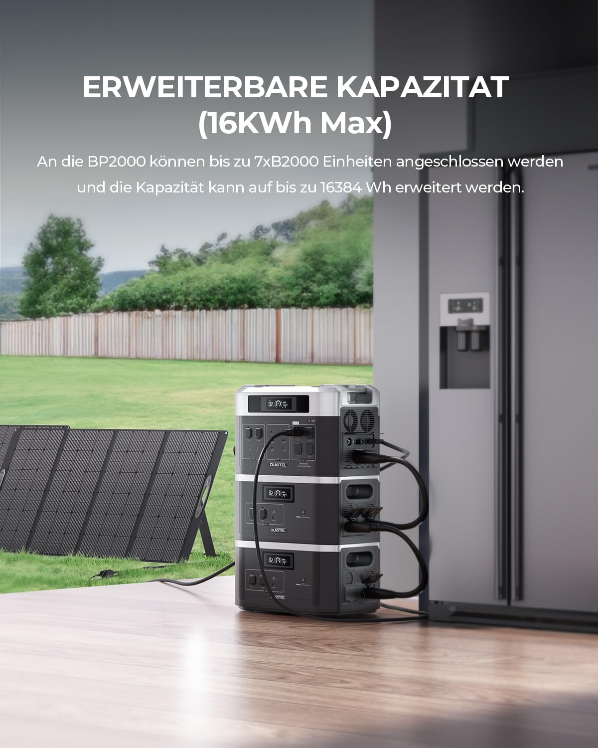 BP2000 Station Solar Generator 2000W 2048 Wh LiFePO4 Battery Pure Sine Wave MPPT Controller Remote Control Energy Storage EU