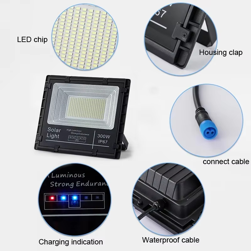 P65 Outdoor Solar LED Flood Light 25W 40W 60W 100W 200W Reflector Lamp for Garden Yard Landscape Security