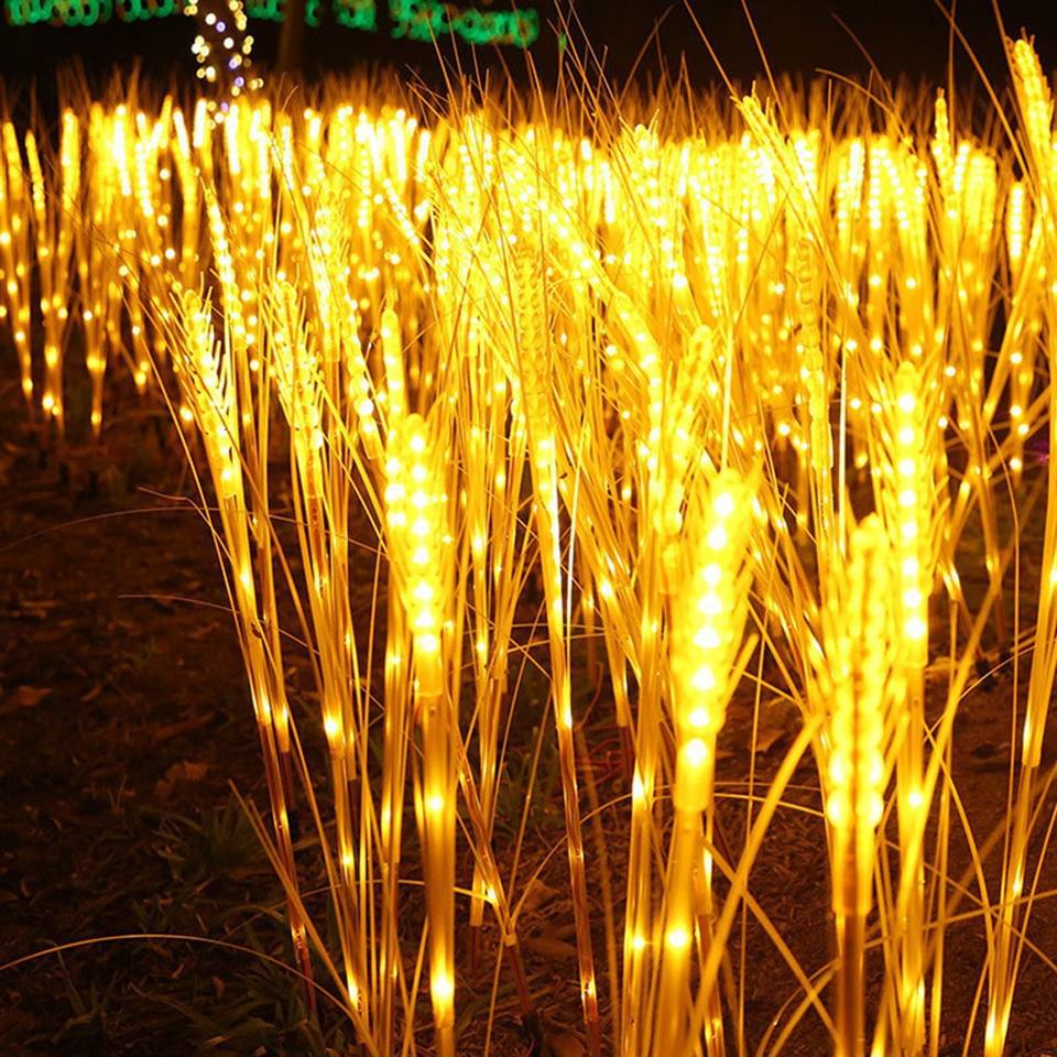 Outdoor Waterproof Solar Garden Wheat Light Courtyard Road Simulating Nature Luminous Reed Rice Lawn Ground Landscape Lights