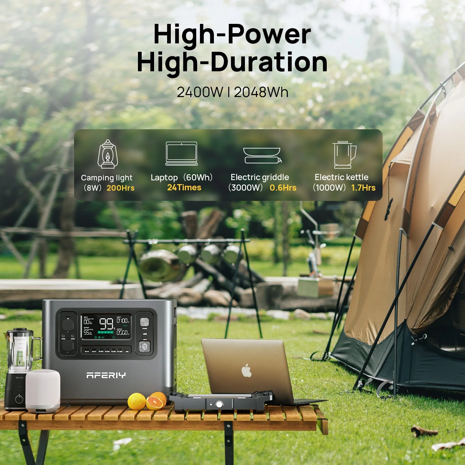 2400w Summer Campsite Portable Power Station Ifepo4 Battery Portable Power Station Solar Power Portable Generator