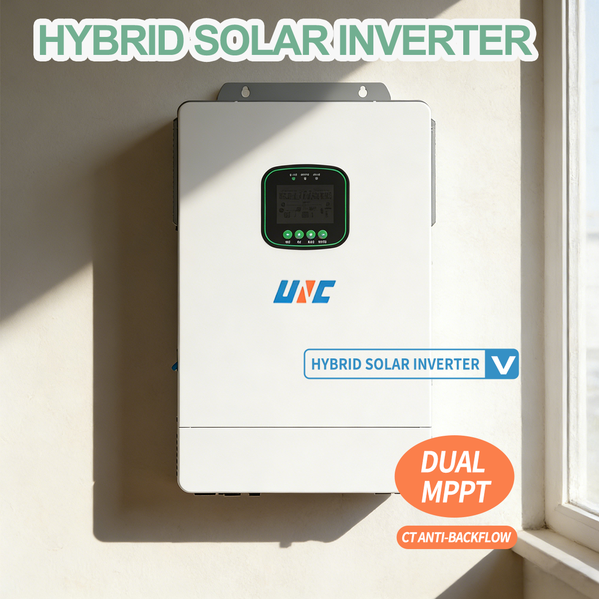 UNC Anti-reflux CT 220v On/Off Grid 12000w Solar String 10.2kw Hybrid Parallel Single String Phase Inverter 48v 51.2v WIFI LCD