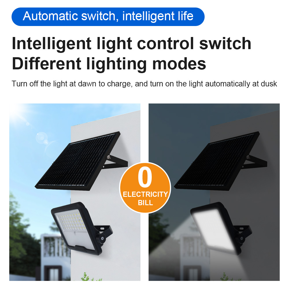 KCD Warm White Highlight ABS Stadium Motion Sensor Outdoor Security Waterproof LED 400w 500w 1000w 2000w Solar Flood Light