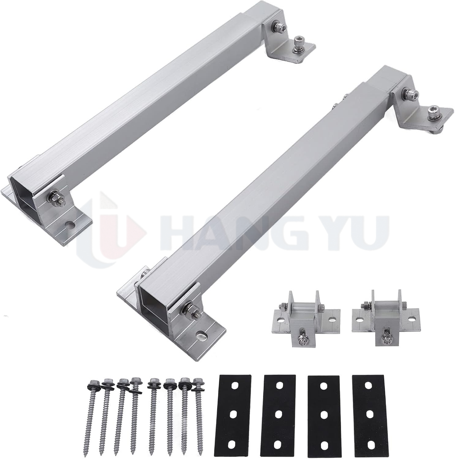 Custom 300w-600w Solar Panel Adjustable PV Mounting Bracket Kit Aluminium Front Leg &amp; Rear Leg Tilt Design For Solar PV Mounting