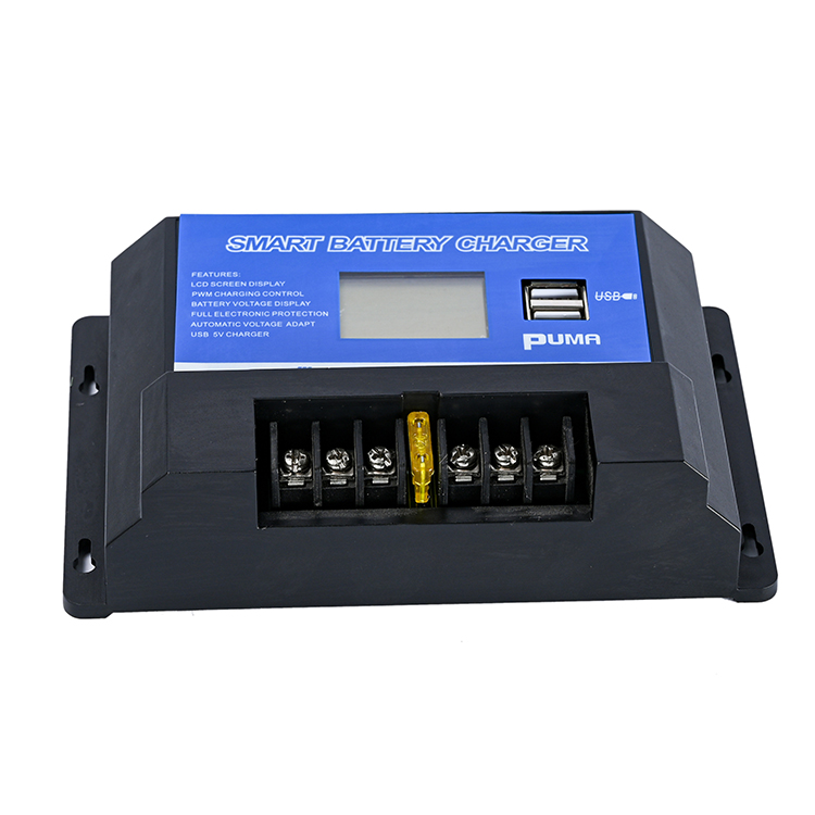 10a 20a 30a Lithium Iron Lifepo4 Battery Charger Regulators Stabilizers 12V 24V Auto Dual USB PWM Solar Charge Controller