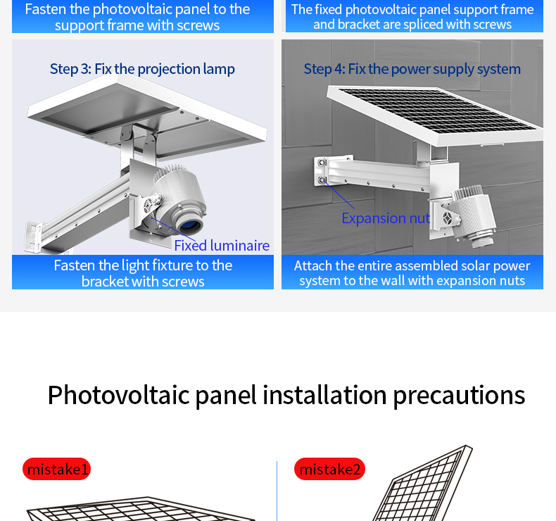 IP67 Waterproof Aluminum Alloy Solar LED Gobo Logo Projector Light Outdoor Advertising Spotlight for Floor Signs