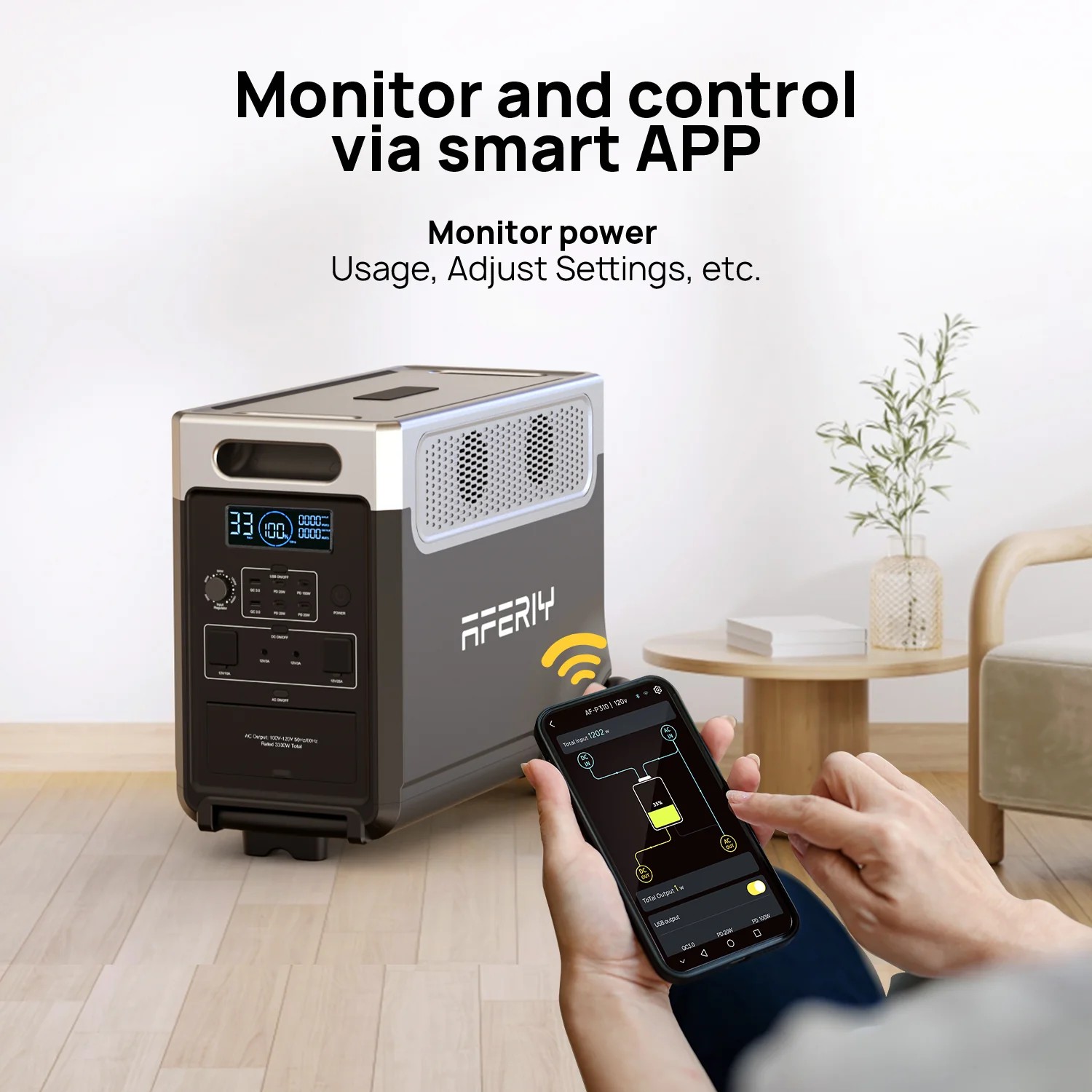 Aferiy Responsive After-Sales Support 3840Wh Power Station Portable Solar Generator Camping Lifepo4 Battery Battery