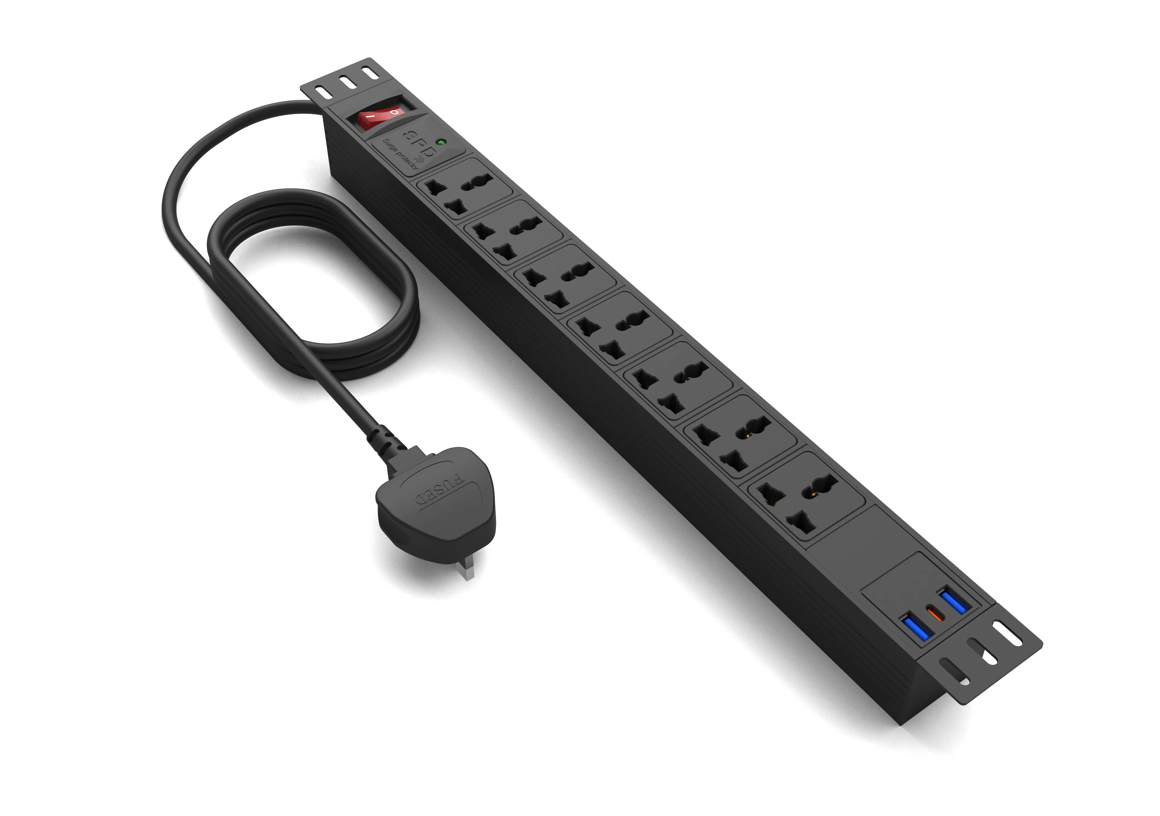 Rack Mount Metered Power Distribution Unit Industrial Surge Protector PDU