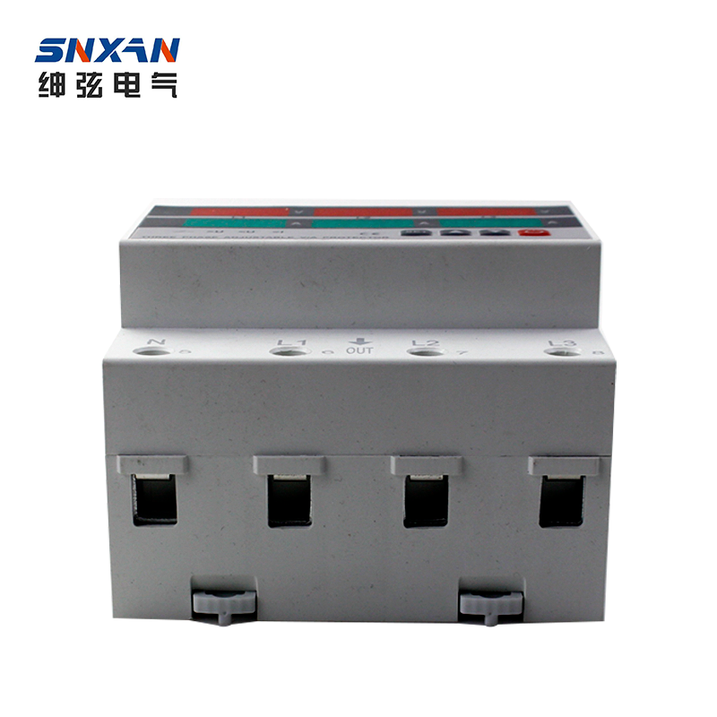 DIN Rail Mounted Over / Under Voltage Protector Smart Circuit Breaker Power Line Protection Three-phase VA Protector 3P+N