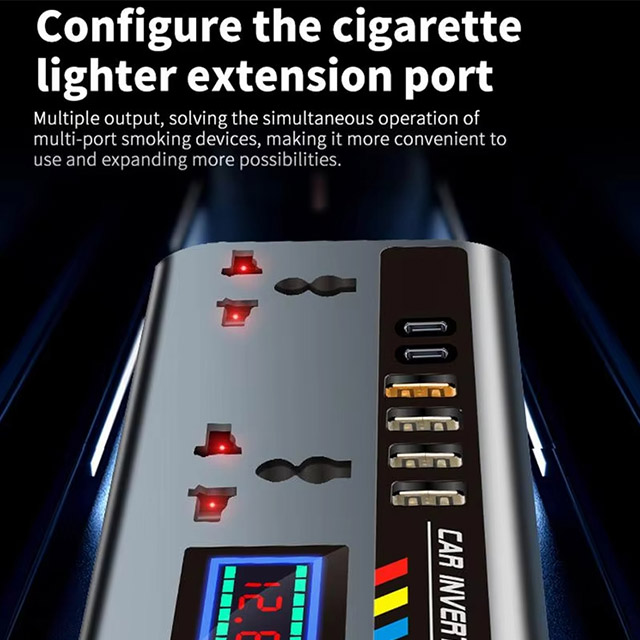 Car Inverter 12v24v Car Converter 220V Fast Charging Ports Portable Automotive Charger Inverter 3 USB Ports Car Charger