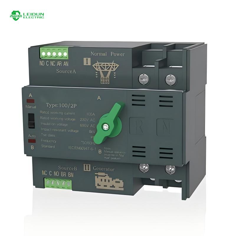 2p DIN Rail Uninterruptible Dual Power Supply ATS Dual Power Automatic Transfer Switch