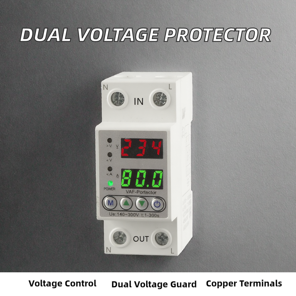Wholesale Dual Voltage Protector Adjustable 220V 40A/63A 2P Overvoltage Stabilizer