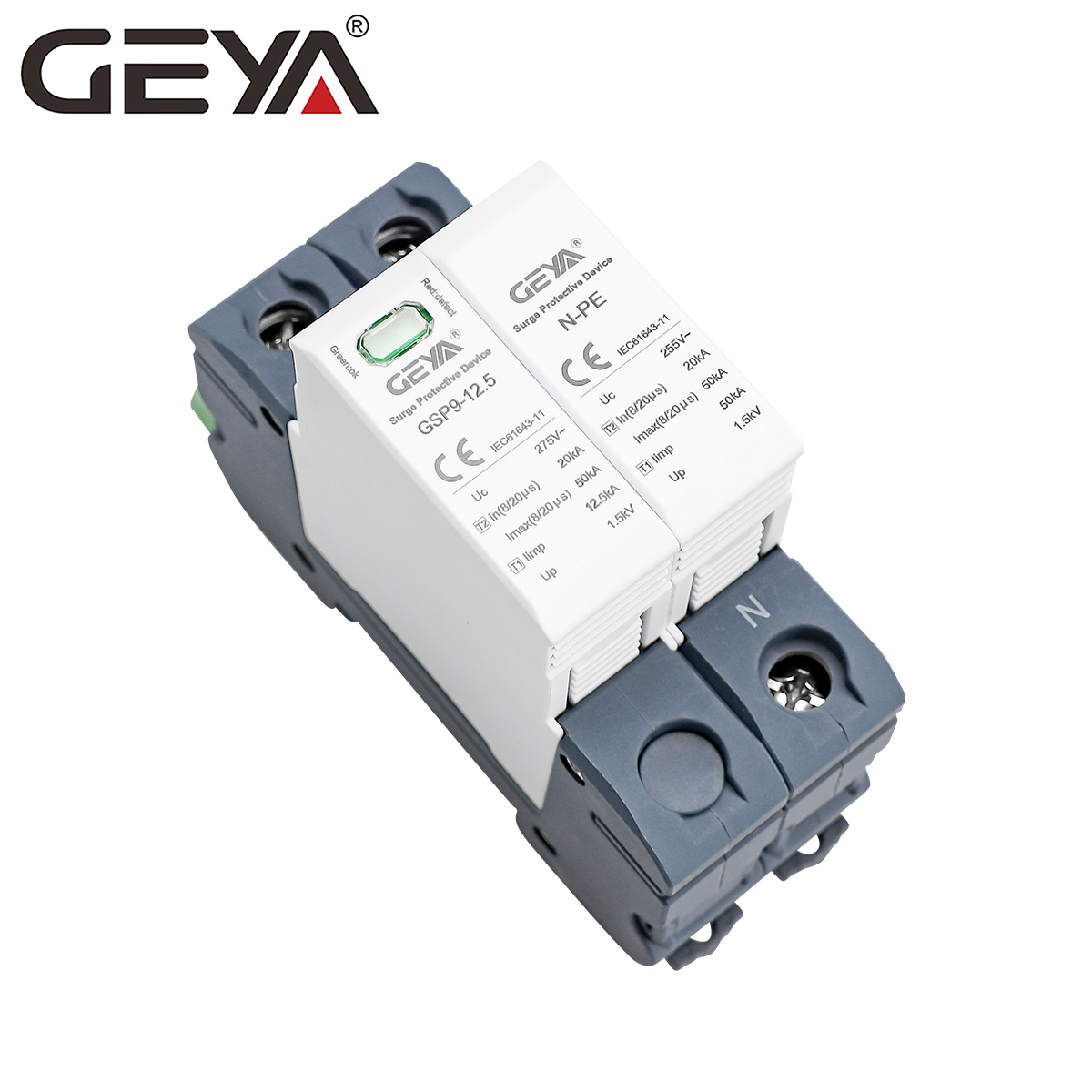 GEYA GSP9-12.5 1P+N 12.5KA SPD Surge Protective Device 5v Surge Protective Device