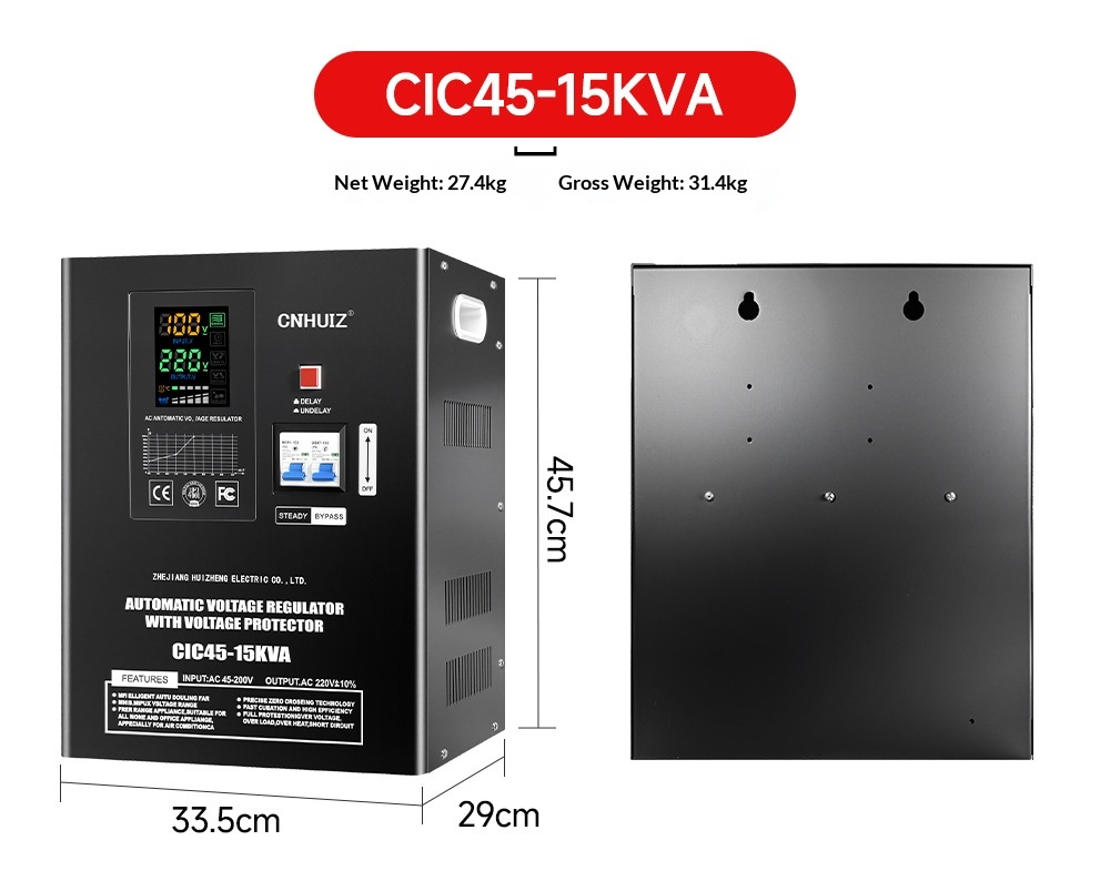 Fully Automatic Household 220V Voltage Stabilizer ultra Low Voltage 45-280V AC air Conditioner Regulated Power Supply 10KVA LED