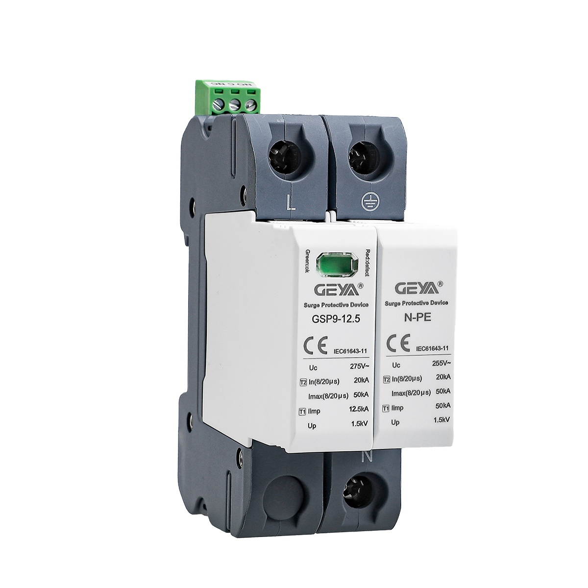GEYA GSP9-12.5 1P+N 12.5KA SPD Surge Protective Device 5v Surge Protective Device
