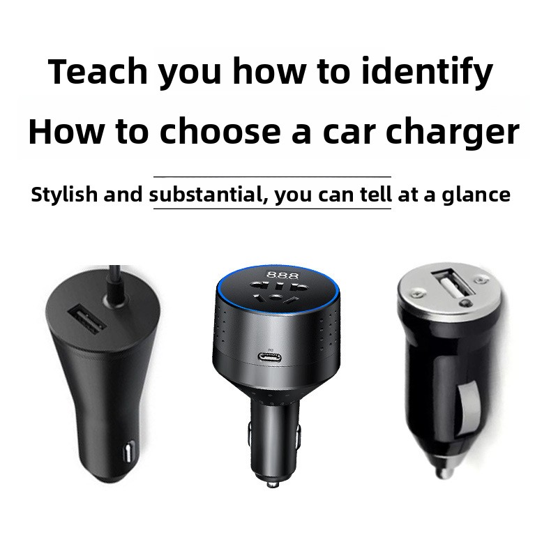 Source-factory Multi-function Car Charger Ultra-small Inverter12V/24V 220V Outlet Apple-compatible PD Fast Charging SZX-N3