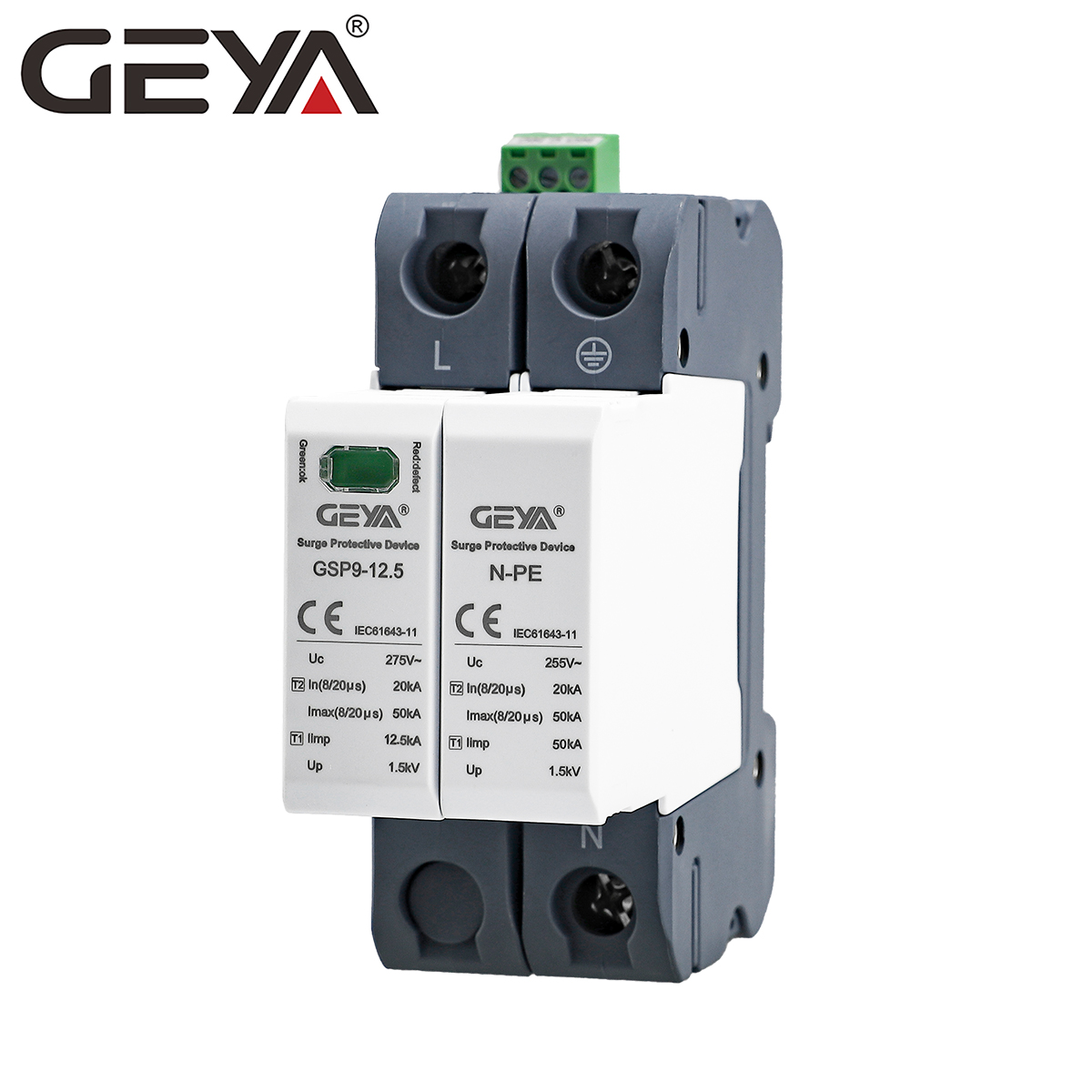 GEYA GSP9-12.5 1P+N 12.5KA SPD Surge Protective Device 5v Surge Protective Device