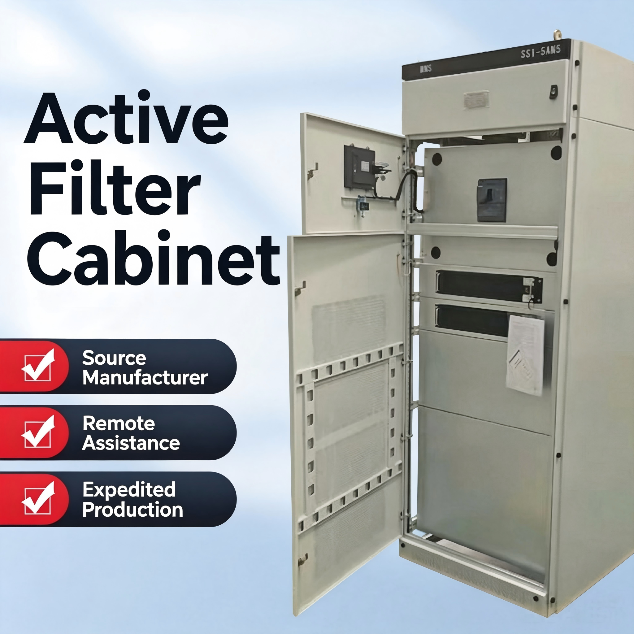 Active Harmonic Power Filter Cabinet Type Reactive Power Compensation Distribution Equipment Real Time Dynamic Power Factor