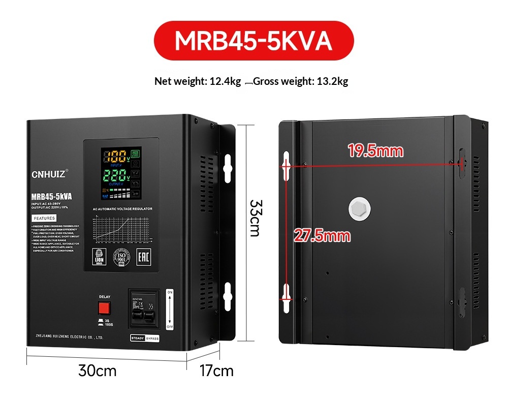 Fully Automatic Household 220V Voltage Stabilizer ultra Low Voltage 45-280V AC air Conditioner Regulated Power Supply 10KVA LED