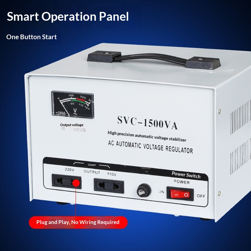 Household Single-Phase Fully Automatic AC Voltage Stabilizer 220V 5KW-60KW Customizable Voltage Wall-Mounted