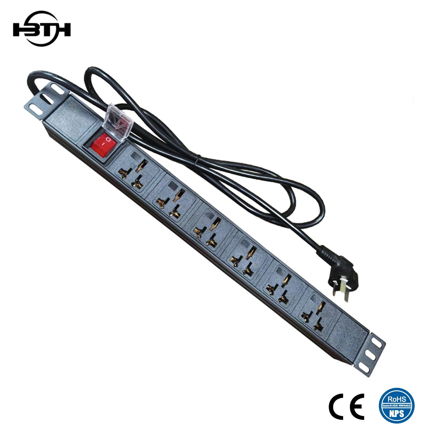 Industrial Standard 6-Outlet Rack PDU Universal Switch Power Distribution Unit