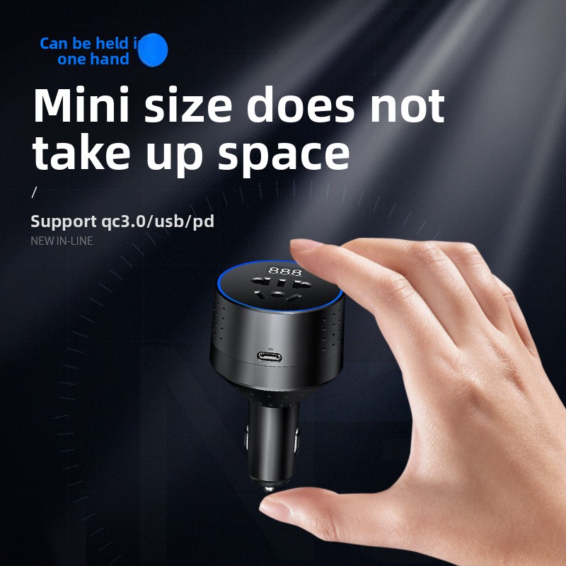 Source-factory Multi-function Car Charger Ultra-small Inverter12V/24V 220V Outlet Apple-compatible PD Fast Charging SZX-N3