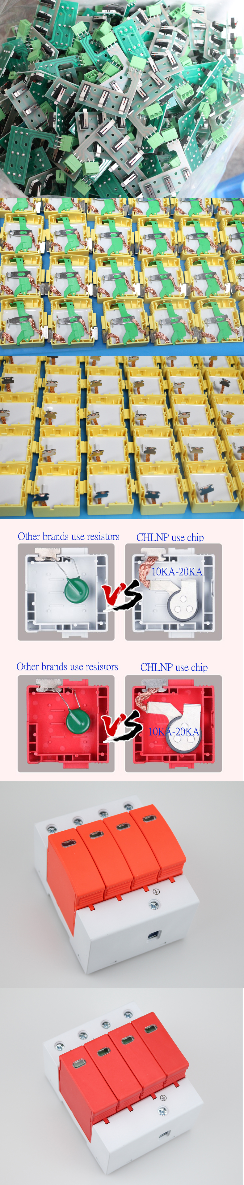 Surge Protection Device Household 4 Pole Three-Phase Power Switch 2P 40ka Surge Mode Arrester T2 Type
