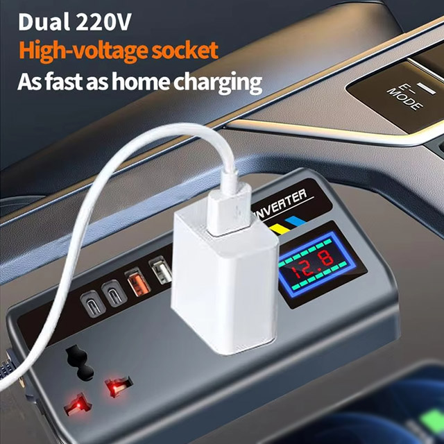 Car Inverter 12v24v Car Converter 220V Fast Charging Ports Portable Automotive Charger Inverter 3 USB Ports Car Charger