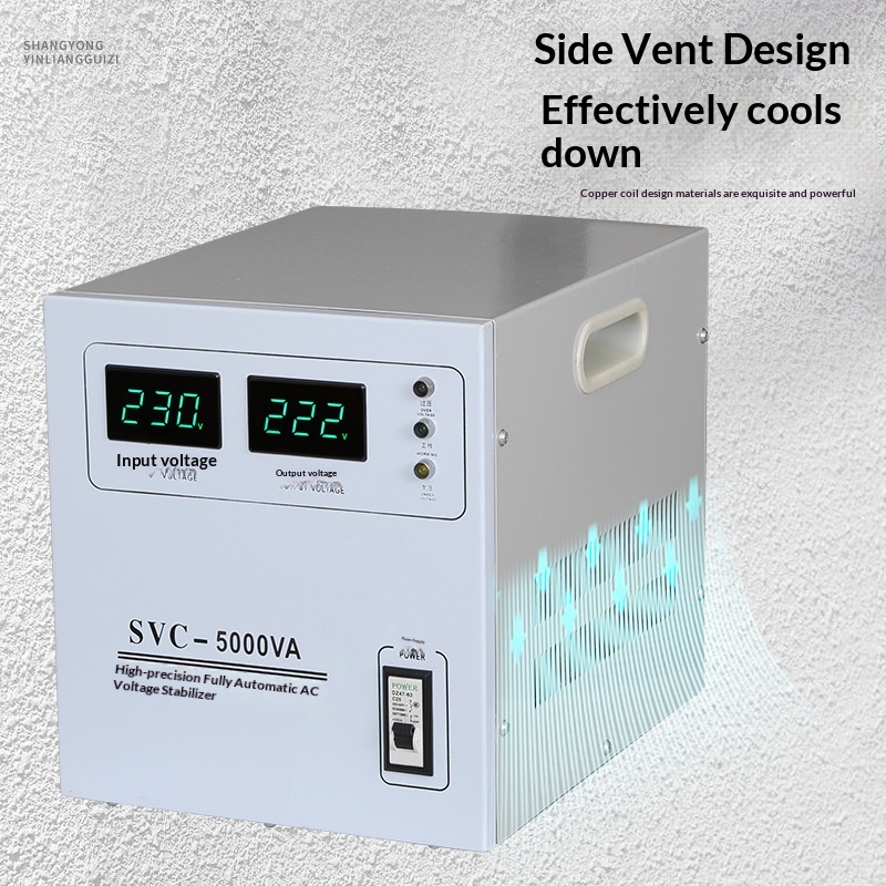 Household Single-Phase Fully Automatic AC Voltage Stabilizer 220V 5KW-60KW Customizable Voltage Wall-Mounted