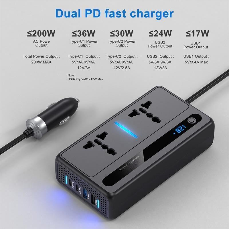 12v to 220v car inverter display 2