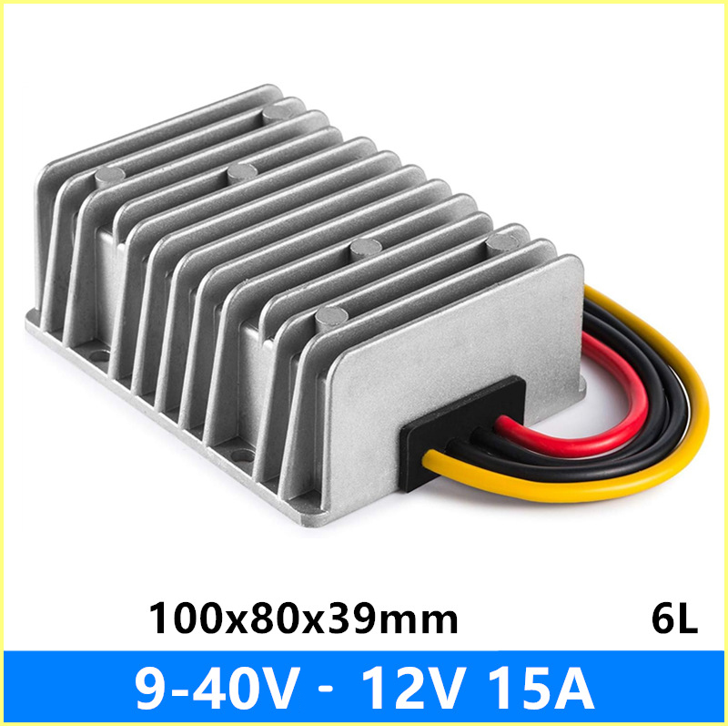 9-40V to 12V DC-DC Converter Buck Module, 10A 120W High Power Voltage Regulator,Waterproof Power Supply for Car Truck LED, Solar