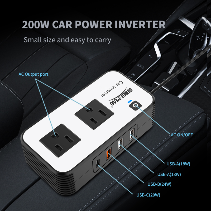 Cargador De Coche Del Inversor De Potencia Del Coche De 200W Dc Al Inversor De Corriente Del Convertidor De Corriente 12V 110V