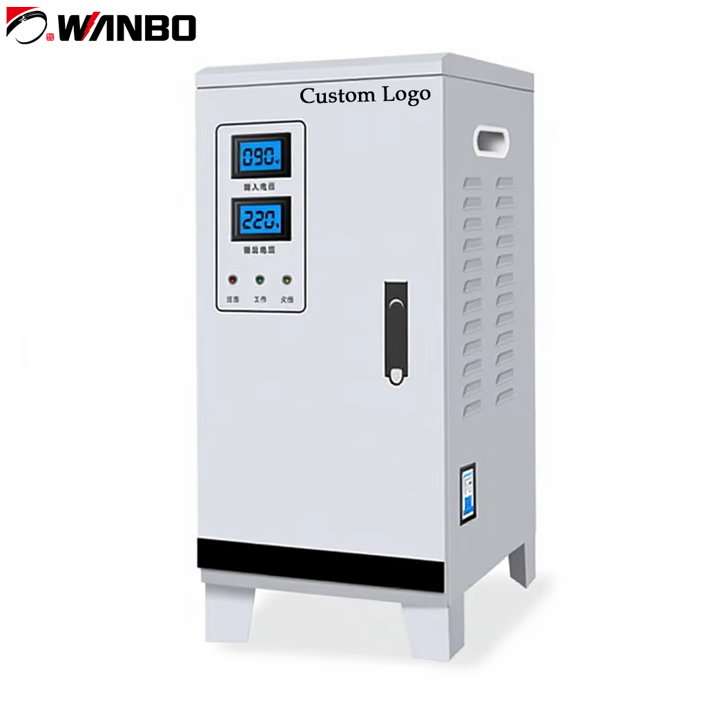 Wanbo-117 Custom Logo Design Single Phase Servo Motor Control TND SVC Stabilizer Digital Display High Efficiency 0.98 50/60Hz