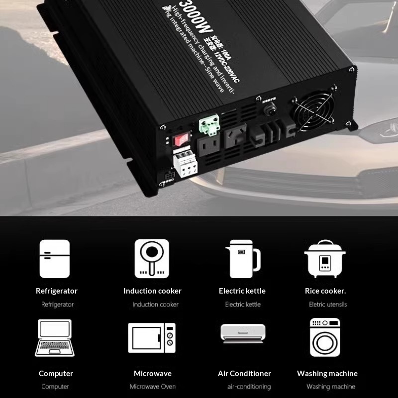 3000W 12V/24V to 110/120V/220V AC Solar Power Inverter Charger UPS Function for RV Truck Boat Off-Grid caravan Inverter NFA