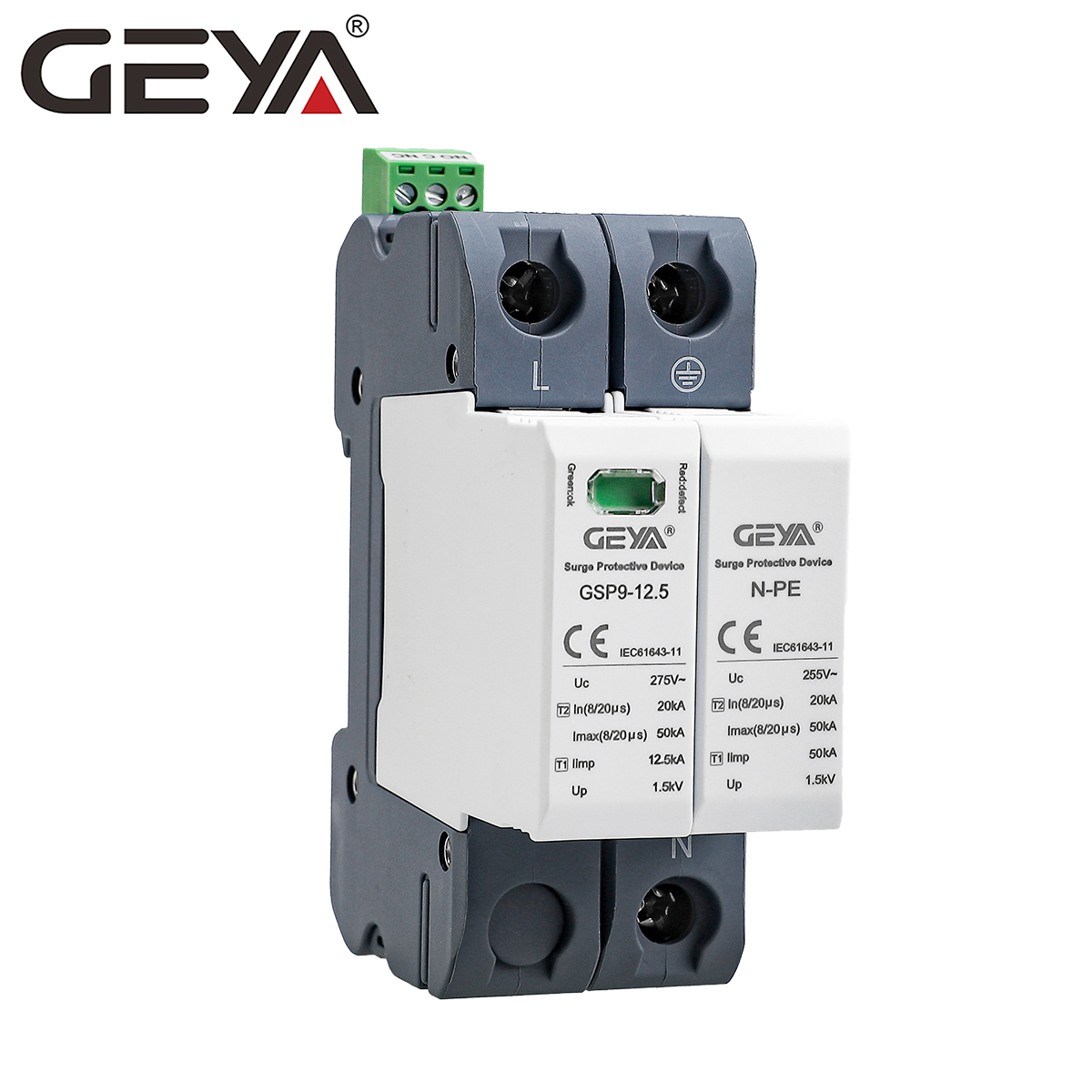 GEYA GSP9-12.5 1P+N 12.5KA SPD Surge Protective Device 5v Surge Protective Device