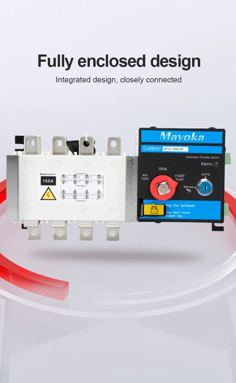 Wfq3-125/4p 125A Three Phase PC Type DIN Rail Automatic Transfer Switch ATS