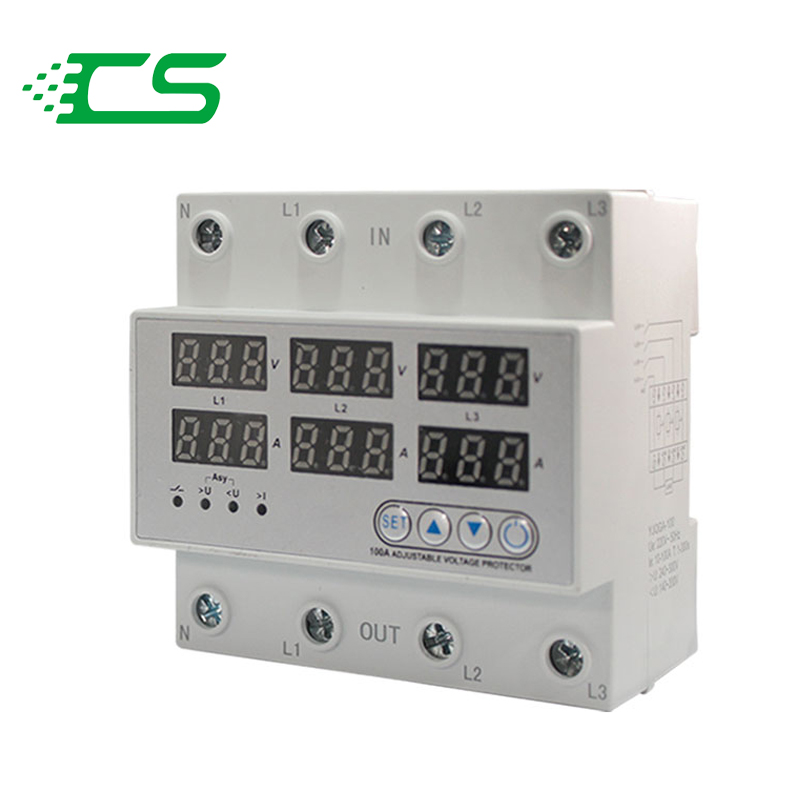 Adjustable Automatic Rail Mount Output Stabilizer DC Single Phase Current Over Under Voltage Protector with Current Protection