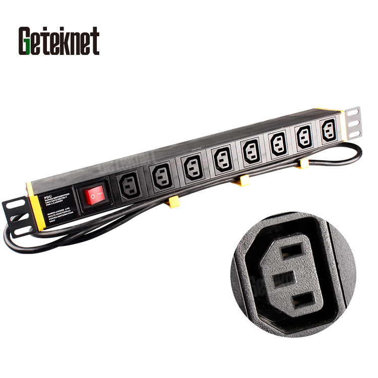 Geteknet OEM ODM Data Center 19 Inch Vertical PDU German EU C13 C19UK Intelligent Smart Rack Mount Power Socket Strip Distribution Unit PDU Unit for Cabinet